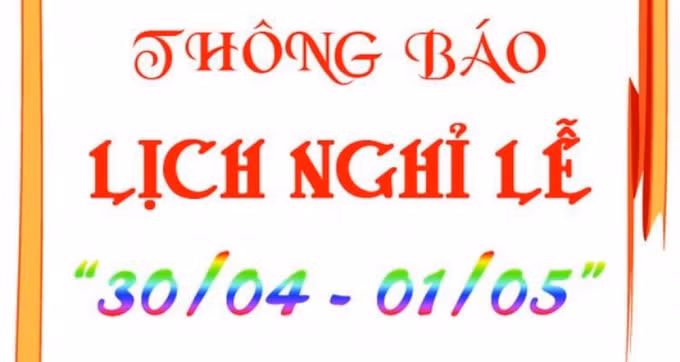 thông báo nghỉ lễ