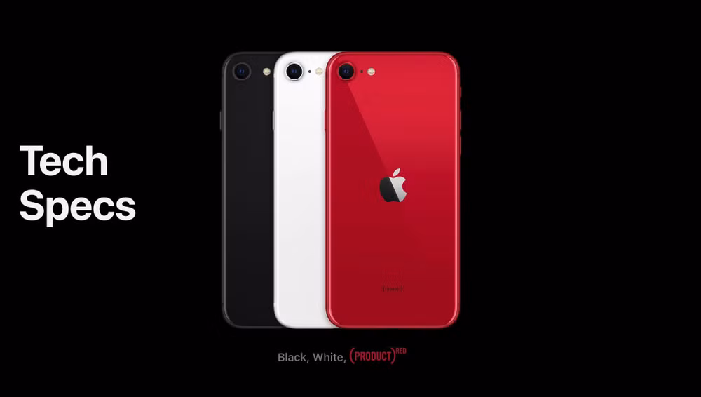 iPhone SE 2020 có 3 màu là trắng, đen và đỏ (PRODUCT)RED.