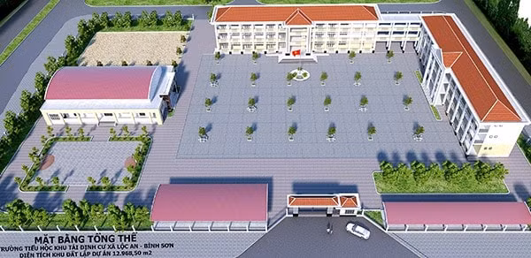 Phối cảnh một trường học ở khu tái định cư Lộc An- Bình sơn - Ảnh:T/N