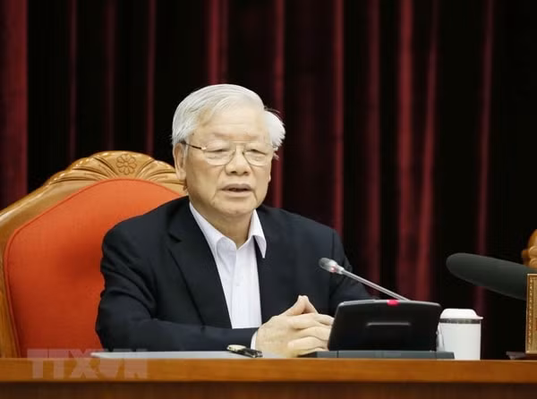 Tổng Bí thư, Chủ tịch nước Nguyễn Phú Trọng phát biểu chỉ đạo Hội nghị. Ảnh: TTXVN