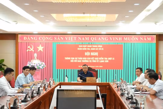 Thông qua dự thảo báo cáo kiểm tra đối với Ban Thường vụ Tỉnh ủy Lạng Sơn