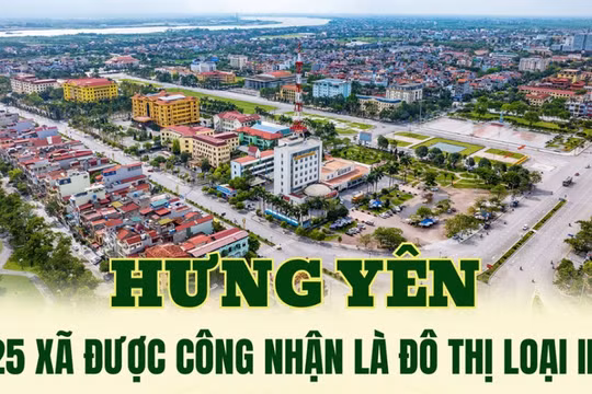 Hưng Yên công nhận 25 xã đạt tiêu chí đô thị loại III