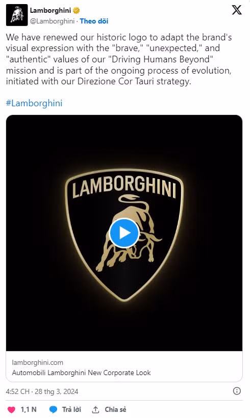 lamborghini ra mat logo moi va su menh thuong hieu moi hinh 2