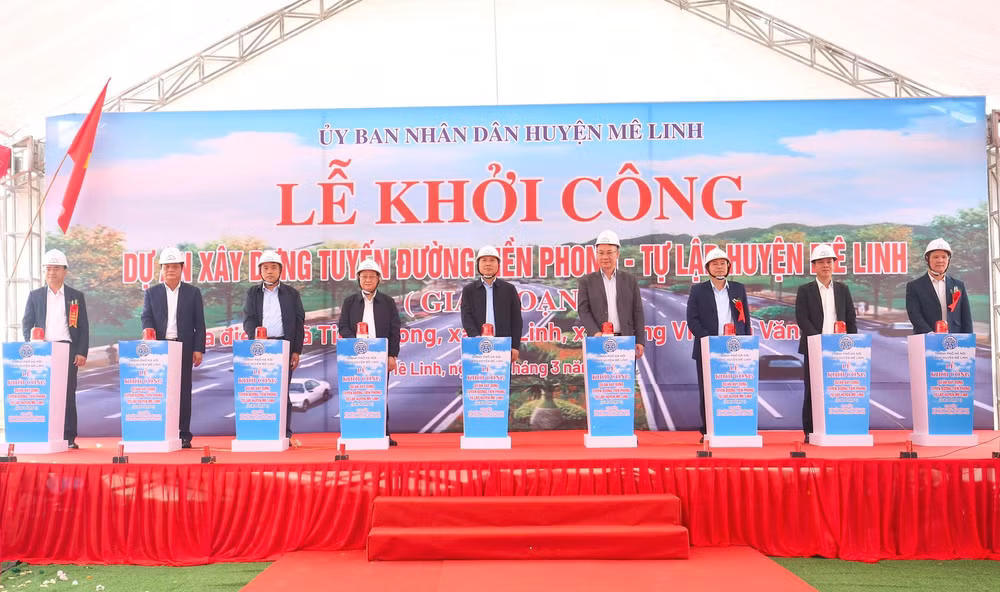 khoi cong tuyen duong rong 48m co tong von dau tu 791 ti dong tai huyen me linh hinh 1