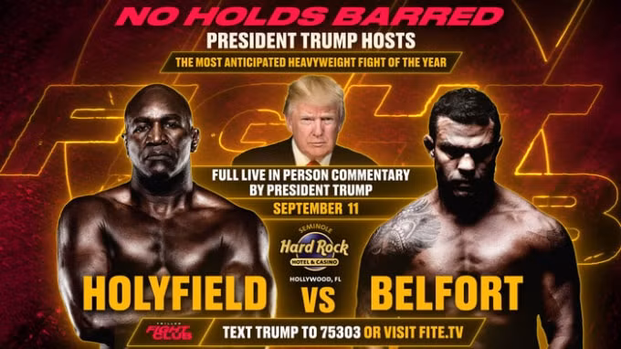 tay dam huyen thoai evander holyfield dau voi vitor belfort truoc su chung kien cua donald trump hinh 1