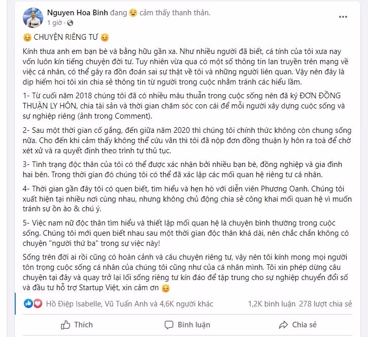shark binh lam ro chuyen ly hon khang dinh chuyen hen ho voi phuong oanh hinh 3