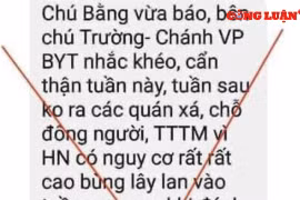 Chống tin giả: Mạo danh Chánh văn phòng Bộ Y tế thông tin thất thiệt về dịch Covid-19