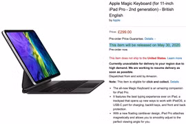 Amazon UK vô tình tiết lộ ngày bán ra bàn phím Magic Keyboard mới của iPad Pro là 30/5