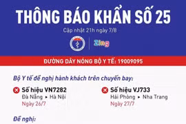 Thông báo tìm người trên hai chuyến bay Đà Nẵng - Hà Nội và Hải Phòng - Nha Trang