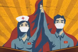 Tranh cổ động “Ở nhà là yêu nước” của họa sĩ trẻ Lê Đức Hiệp lên báo Anh