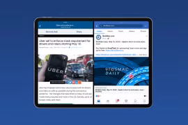 Facebook trên iPad đã hỗ trợ chế độ xem Split View và Silde Over