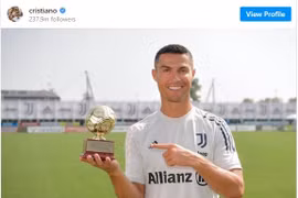 Siêu sao Ronaldo giành danh hiệu Cầu thủ ghi bàn tốt nhất thế giới