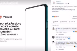 Điện thoại Vsmart có công nghệ camera selfie ẩn dưới màn hình sắp ra mắt