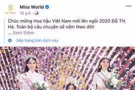 Tân Hoa hậu Việt Nam Đỗ Thị Hà nhận được mưa lời khen trên trang chủ Miss World