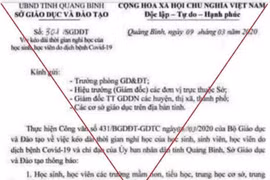 Xuất hiện nhiều văn bản giả mạo với nội dung cho học sinh nghỉ học đến hết tháng 3