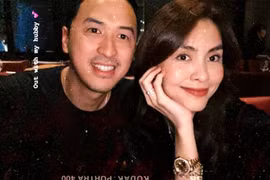 Tăng Thanh Hà tình tứ bên ông xã