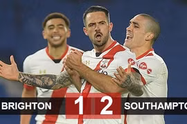 Brighton 1-2 Southampton: Southampton chen chân vào top 5 BXH Ngoại hạng Anh