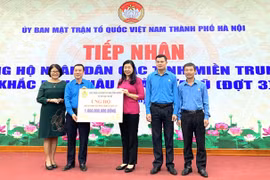 Hà Nội: Tiếp nhận trên 59,6 tỷ đồng ủng hộ nhân dân các tỉnh miền Trung