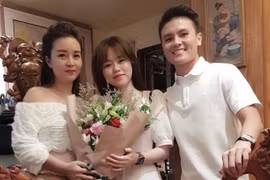 Huỳnh Anh, Quang Hải cùng mặc đồ trắng dự tiệc sinh nhật, trao nhau những hành động tình cảm