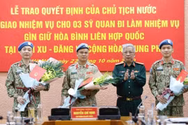 Thêm 3 sĩ quan Việt Nam đi làm nhiệm vụ gìn giữ hòa bình Liên Hợp Quốc