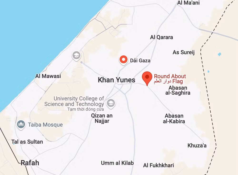 Khu vực Flag Roundabout ở Gaza. Ảnh: Google Maps