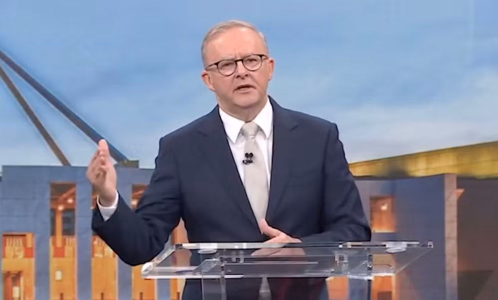 Thủ tướng Úc Anthony Albanese. Ảnh chụp màn hình.