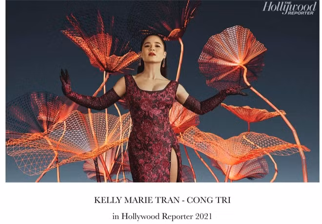 Mỹ nhân gốc Việt Kelly Marie Tran mặc thiết kế Công Trí trên trang bìa của Hollywood Reporter.
