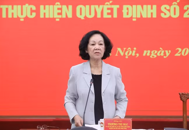 Bà Trương Thị Mai đã được Bộ Chính trị phân công làm Trưởng ban Tổ chức Trung ương.