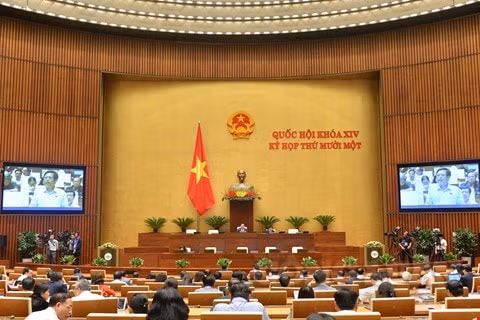 Quang cảnh phiên thảo luận Báo cáo của Tổng Kiểm toán Nhà nước về công tác của Kiểm toán Nhà nước nhiệm kỳ Quốc hội khóa XIV.