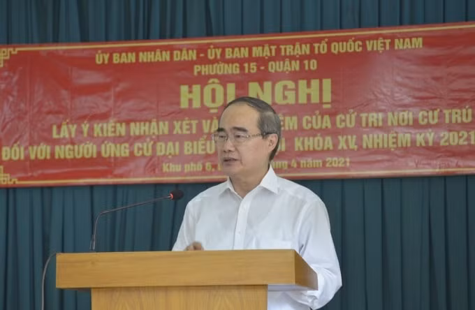Ông Nguyễn Thiện Nhân phát biểu tại hội nghị