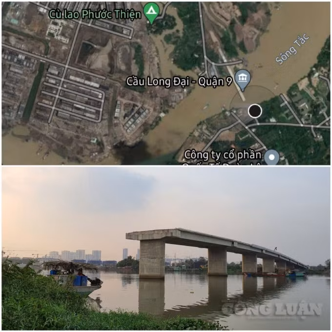 Đến lúc nào cầu Long Đại sẽ nối nhịp đôi bờ sông Tắc? Ảnh: Thái Sơn