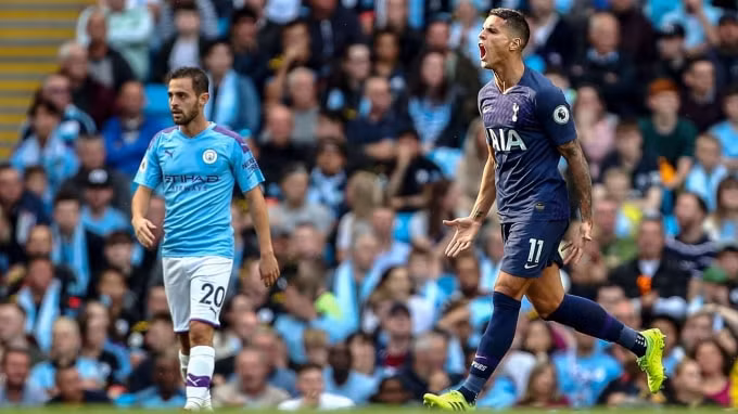 Lamela là người lập công cho Tottenham để đưa trận đấu về vạch xuất phát. Ảnh: Getty