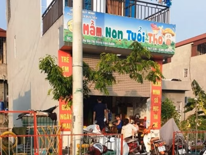Nhóm lớp trẻ mầm non tư thục Tuổi thơ, đóng tại địa bàn xã Duy Minh, huyện Duy Tiên, nơi xảy ra sự việc. Ảnh: DT