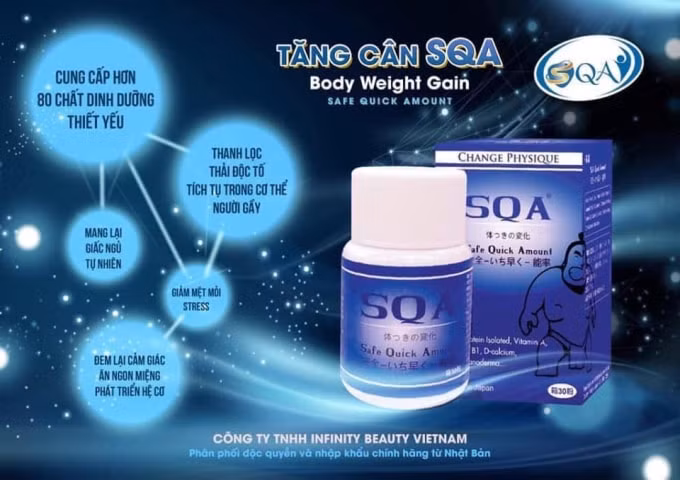 Sản phẩm tăng cân SQA đang lưu hành bất hợp pháp trên thị trường