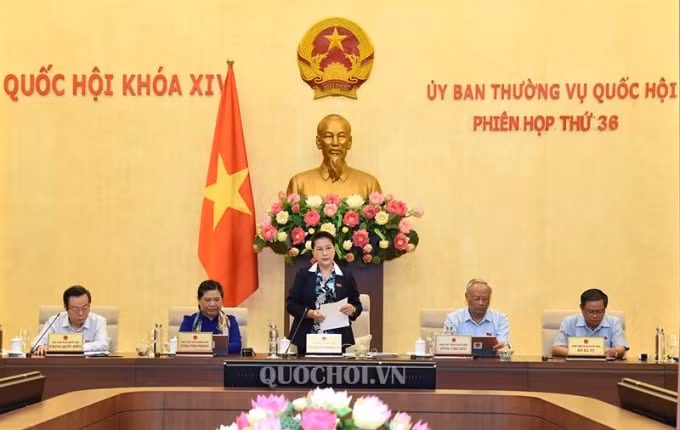Chủ tịch Quốc hội Nguyễn Thị Kim Ngân phát biểu khai mạc Phiên họp thứ 36. Ảnh: Cổng TTĐT Quốc hội