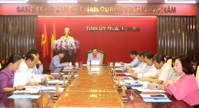 Đồng chí Nguyễn Văn Đọc, Bí thư Tỉnh ủy, chủ trì hội nghị. Ảnh: Thu Chung.