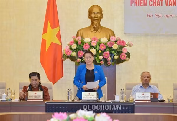 Chủ tịch Quốc hội Nguyễn Thị Kim Ngân phát biểu kết luận phiên chất vấn. Ảnh: quochoi.vn