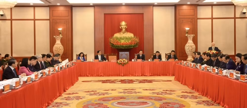 tong bi thu chu tri phien hop dau tien cua tieu ban van kien dai hoi xiv cua dang hinh 1
