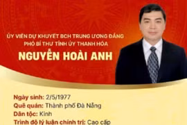 Bộ Chính trị giới thiệu ông Nguyễn Hoài Anh để bầu làm Chủ tịch tỉnh Thanh Hóa