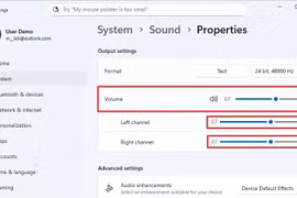 Cách điều chỉnh cân bằng âm thanh trái phải trên Windows 11