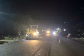 Khắc phục hư hỏng do mưa bão trên Quốc lộ 14 qua Đồng Nai