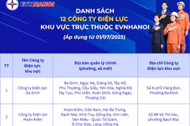EVNHANOI tổ chức lại mô hình với 12 Công ty Điện lực khu vực