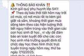 Hàng loạt trường học Hà Nội chuyển sang học online vì lo ngập sau mưa lớn