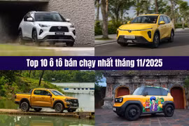 Top 10 ô tô bán chạy nhất thị trường Việt Nam tháng 11/2025