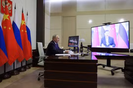 Chủ tịch Tập Cận Bình và Tổng thống Vladimir Putin hội đàm trực tuyến