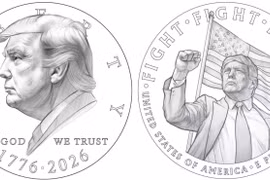 Mỹ sẽ đúc đồng xu 1 đô la hình ông Trump