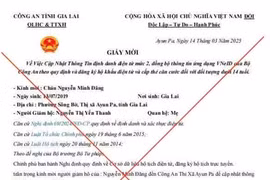 Giả mạo giấy mời của Phó Giám đốc Công an tỉnh Gia Lai để lừa đảo