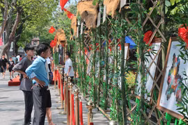 Bản đồ Việt Nam qua tranh da thủ công tại triển lãm 'Về chung một nhà'