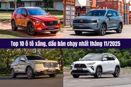 Top 10 ô tô xăng, dầu bán chạy nhất tháng 11/2025