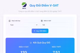 Nhiều trường Đại học tung công cụ quy đổi điểm V-SAT sang điểm thi tốt nghiệp